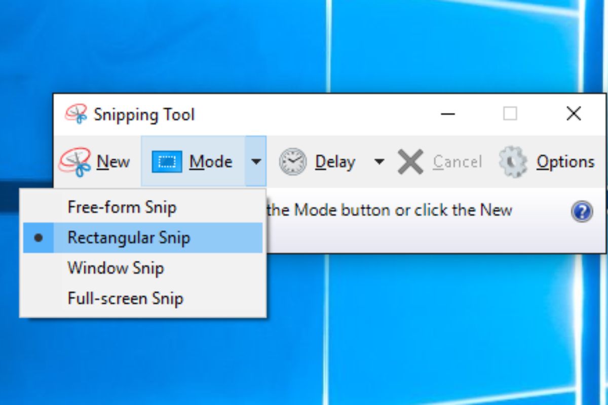 Using the Windows Snipping Tool