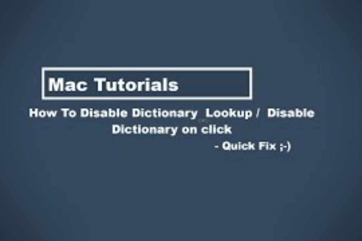 How to Disable Dictionary on Mac